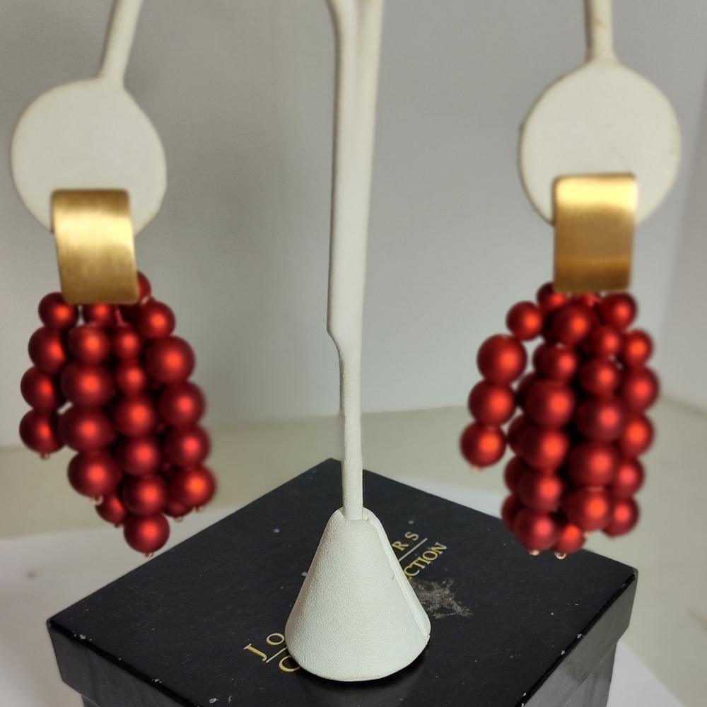 Mix It Barbados Red Beaded Earrings Nwot